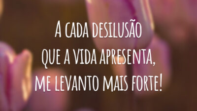 A cada desilusão que a vida apresenta, me levanto mais forte!