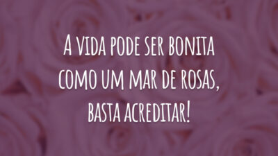 A vida pode ser bonita como um mar de rosas, basta acreditar!