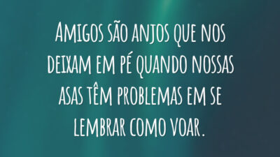 Amigos são anjos que nos deixam em pé quando nossas asas têm problemas em se lembrar como voar.