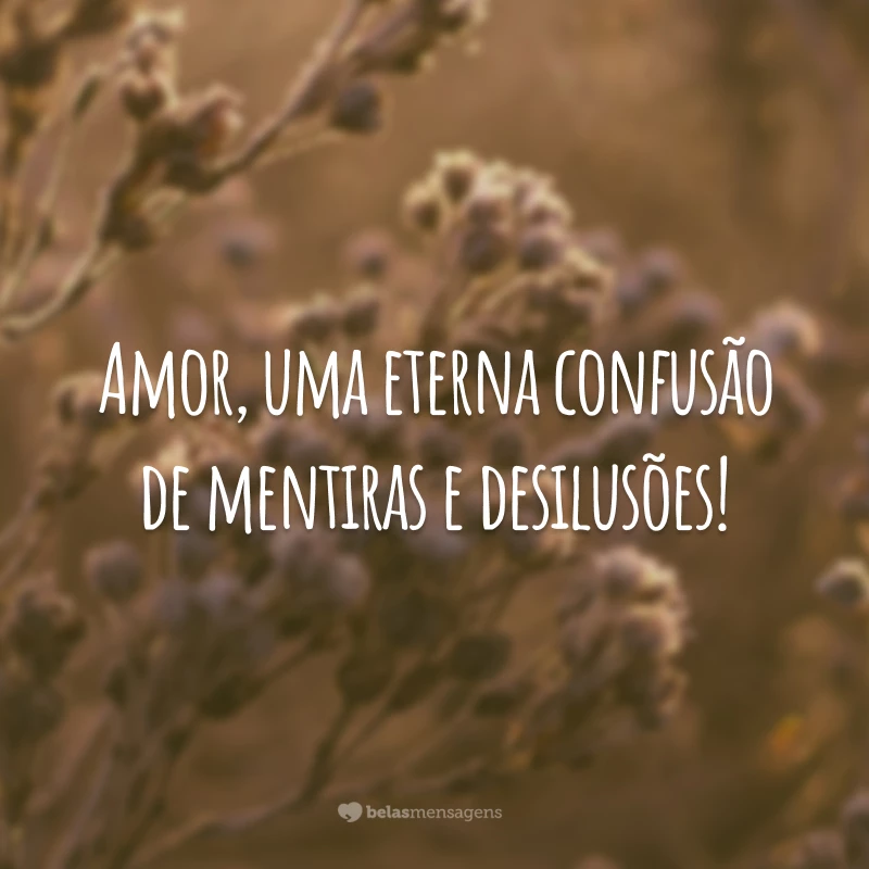 Amor, uma eterna confusão de mentiras e desilusões!