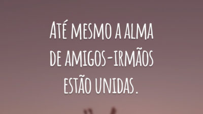 Até mesmo a alma de amigos-irmãos estão unidas.