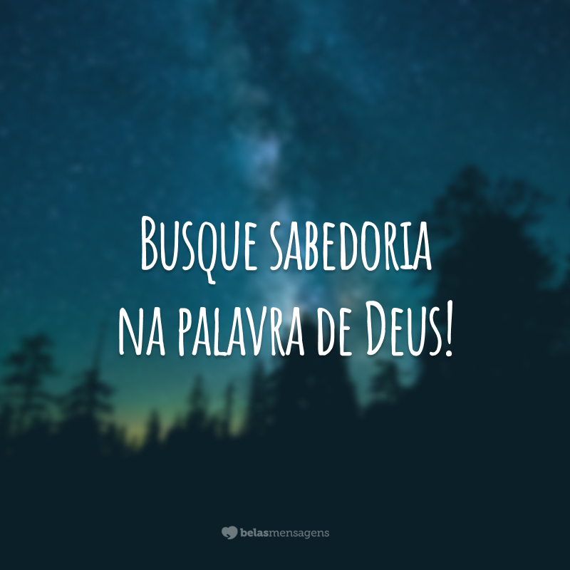 Busque sabedoria na palavra de Deus!