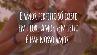 E amor perfeito só existe em flor. Amor sem jeito é esse nosso amor.