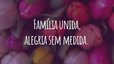 Família unida, alegria sem medida.