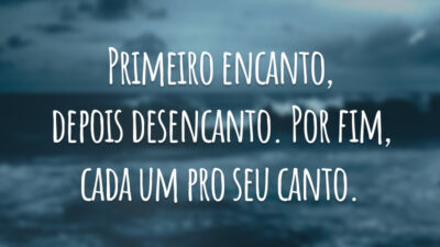 Primeiro encanto, depois desencanto. Por fim, cada um pro seu canto.