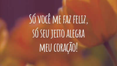 Só você me faz feliz, só seu jeito alegra meu coração!