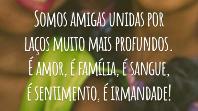 Somos amigas unidas por laços muito mais profundos. É amor, é família, é sangue, é sentimento, é irmandade!