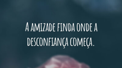 A amizade finda onde a desconfiança começa.