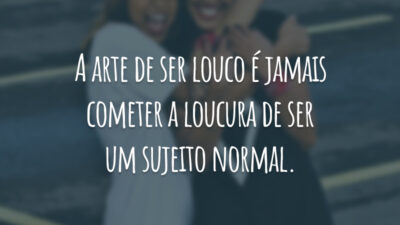 A arte de ser louco é jamais cometer a loucura de ser um sujeito normal.