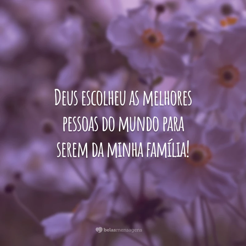 Deus escolheu as melhores pessoas do mundo para serem da minha família!