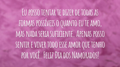 Nenhum “te amo” é suficiente