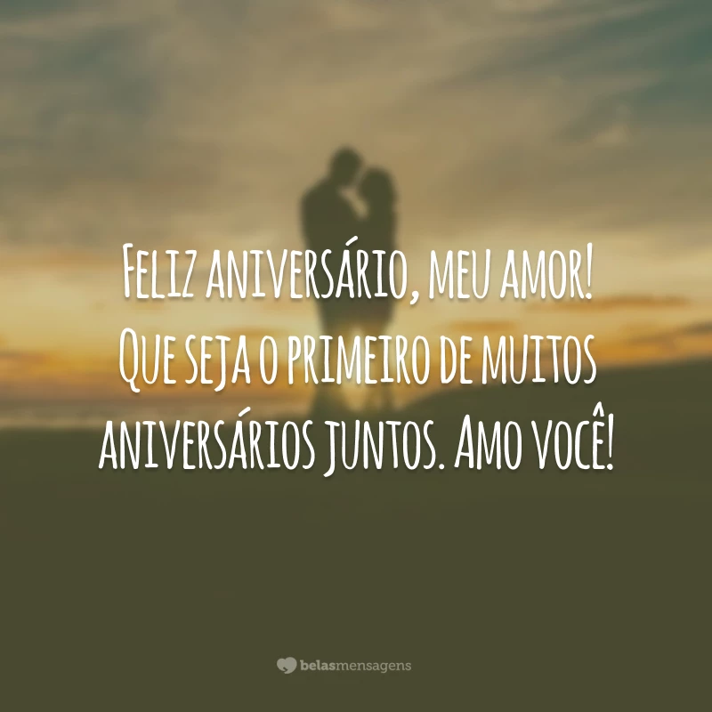 Feliz aniversário, meu amor! Que seja o primeiro de muitos aniversários juntos. Amo você!