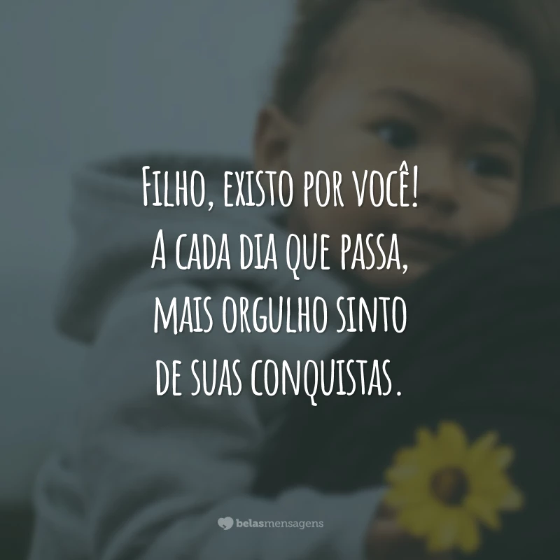 Filho, existo por você! A cada dia que passa, mais orgulho sinto de suas conquistas.