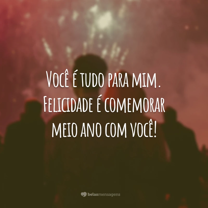 Você é tudo para mim. Felicidade é comemorar meio ano com você!