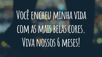 Você encheu minha vida com as mais belas cores. Viva nossos 6 meses!