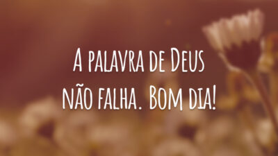 A palavra de Deus não falha. Bom dia!