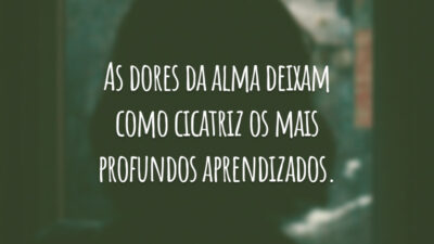 As dores da alma deixam como cicatriz os mais profundos aprendizados.
