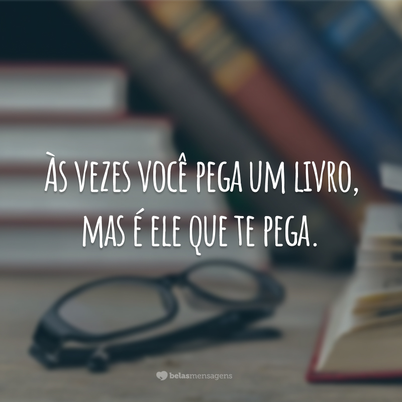 Às vezes você pega um livro, mas é ele que te pega.