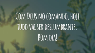 Com Deus no comando, hoje tudo vai ser deslumbrante. Bom dia!