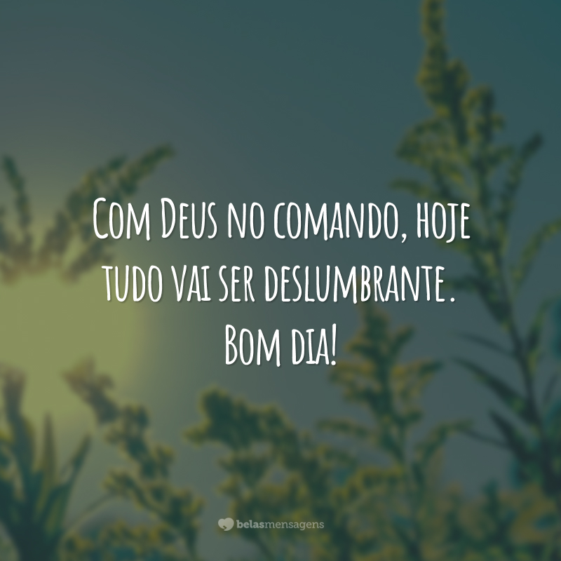 Com Deus no comando, hoje tudo vai ser deslumbrante. Bom dia!