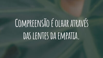 Compreensão é olhar através das lentes da empatia.