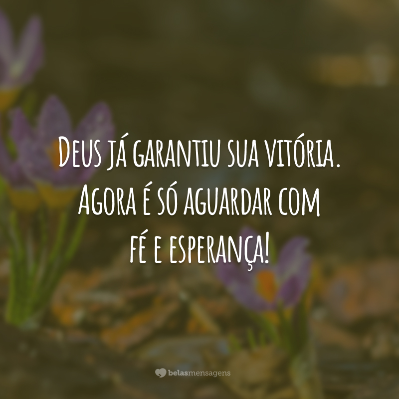 Deus já garantiu sua vitória. Agora é só aguardar com fé e esperança!