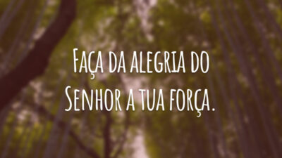 Faça da alegria do Senhor a tua força.