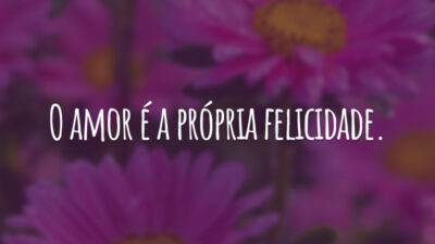 O amor é a própria felicidade.