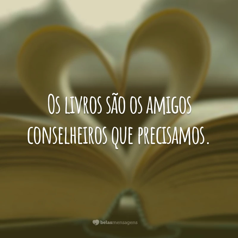 Os livros são os amigos conselheiros que precisamos.