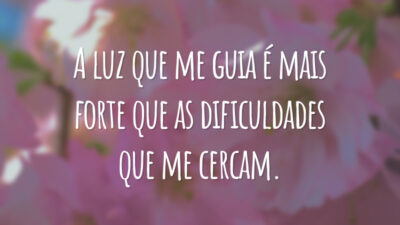 A luz que me guia é mais forte que as dificuldades que me cercam.