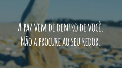 A paz vem de dentro de você. Não a procure ao seu redor.
