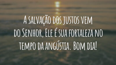 A salvação dos justos vem do Senhor, Ele é sua fortaleza no tempo da angústia. Bom dia!