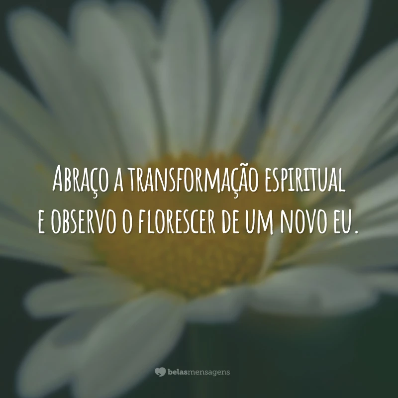 Abraço a transformação espiritual e observo o florescer de um novo eu.