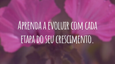 Aprenda a evoluir com cada etapa do seu crescimento.
