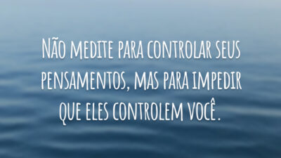 Não medite para controlar seus pensamentos, mas para impedir que eles controlem você.