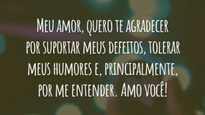 Meu amor, quero te agradecer por suportar meus defeitos, tolerar meus humores e, principalmente, por me entender. Amo você!