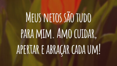 Meus netos são tudo para mim. Amo cuidar, apertar e abraçar cada um!