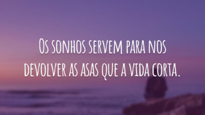 Os sonhos servem para nos devolver as asas que a vida corta.