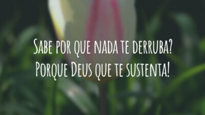 Sabe por que nada te derruba? Porque Deus que te sustenta!