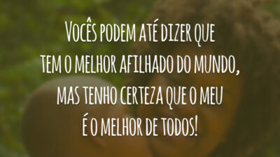 Vocês podem até dizer que tem o melhor afilhado do mundo, mas tenho certeza que o meu é o melhor de todos!