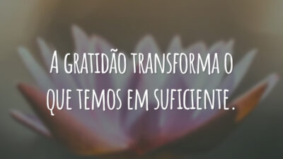 A gratidão transforma o que temos em suficiente.