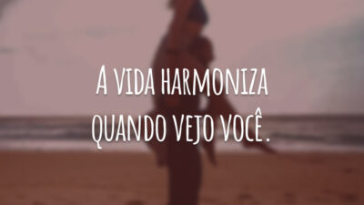 A vida harmoniza quando vejo você.