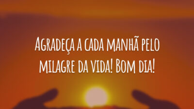 Agradeça a cada manhã pelo milagre da vida! Bom dia!