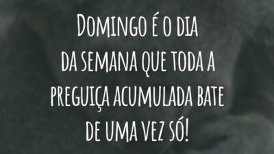 Domingo é o dia da semana que toda a preguiça acumulada bate de uma vez só!
