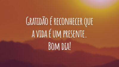 Gratidão é reconhecer que a vida é um presente. Bom dia!