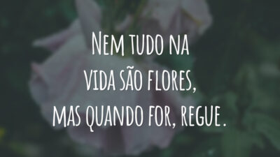 Nem tudo na vida são flores, mas quando for, regue.