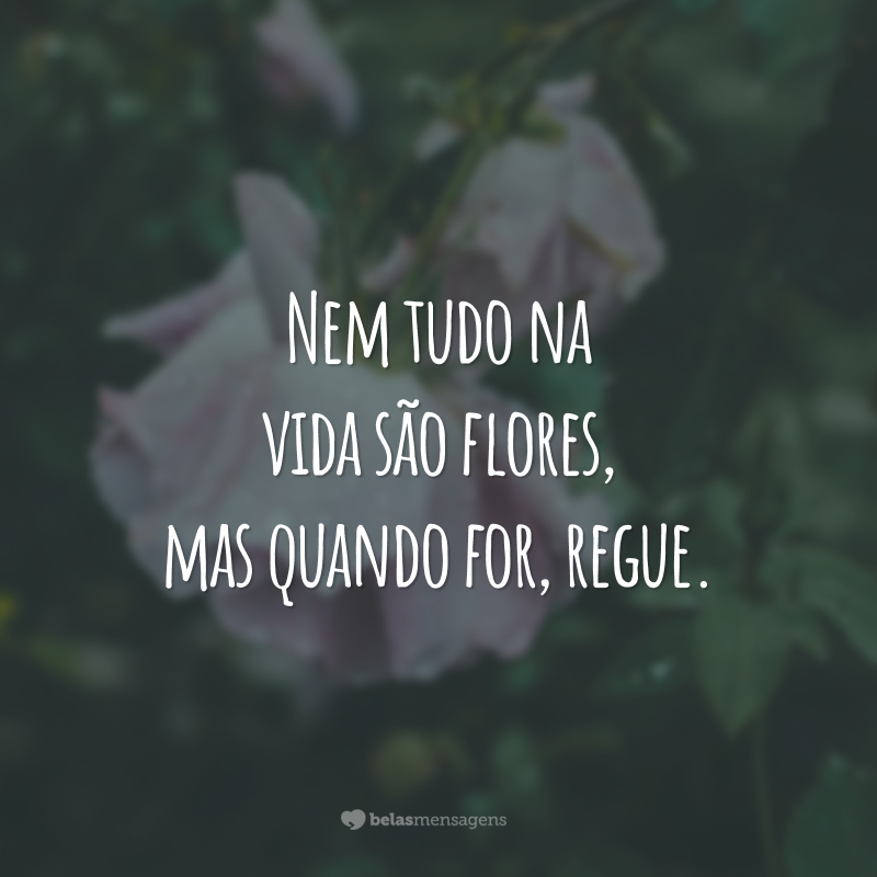 Nem tudo na vida são flores, mas quando for, regue.