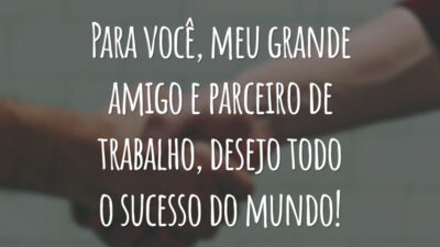 Para você, meu grande amigo e parceiro de trabalho, desejo todo o sucesso do mundo!