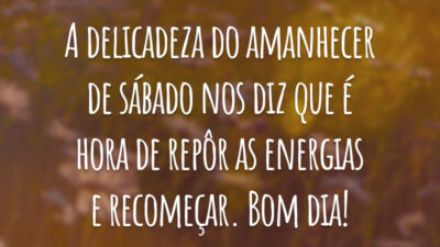 A delicadeza do amanhecer de sábado nos diz que é hora de repôr as energias e recomeçar. Bom dia!