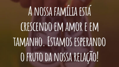 A nossa família está crescendo em amor e em tamanho. Estamos esperando o fruto da nossa relação!